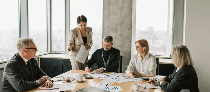 Professional team collaborating